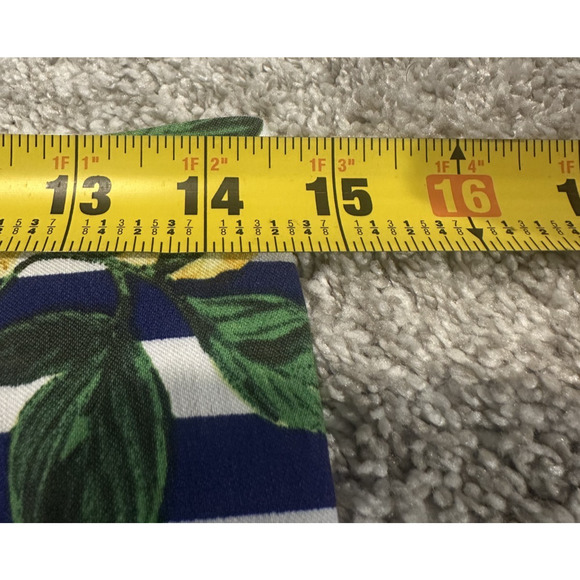 Linda Matthews Lemon Print Striped Skirt Women’s Small Blue White Fruit A-Line - Picture 3 of 7